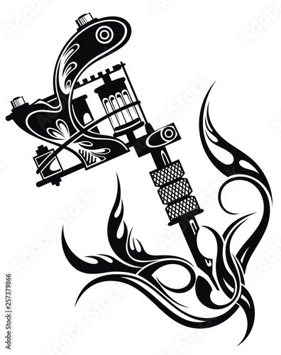 Vector illustration of tattoo machine