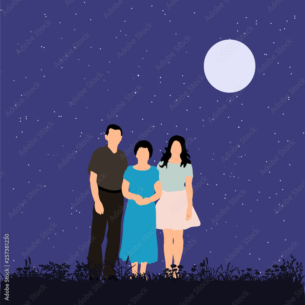 isolated people in flat style in the park isolated people in flat style in the park
