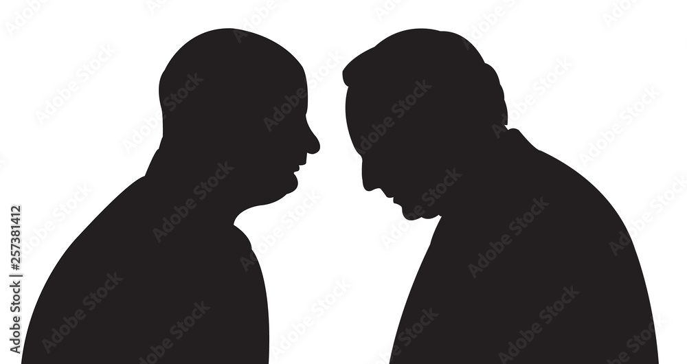 talking heads silhouette vector