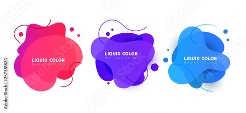 Set of plastic liquid gradient bubbles banner. Vector design for covers, greeting card, poster or flyers.