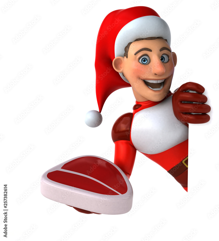 Fun Super Santa Claus - 3D Illustration Fun Super Santa Claus - 3D Illustration