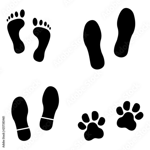 Footprints icon, logo isolated on white background