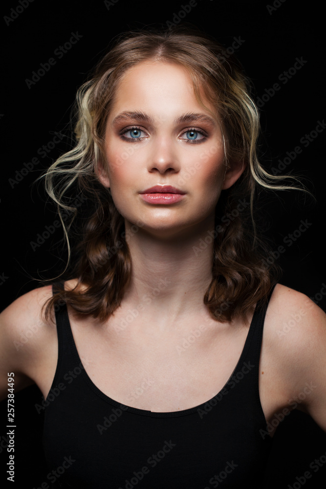 Make up beauty. Close up beautiful blonde fashion young woman Make up beauty. Close up beautiful blonde fashion young woman