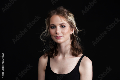 Make up beauty. Close up beautiful blonde fashion young woman