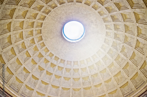 Oculus on the top of Pantheon in Rome  Italy