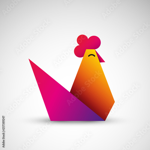 kura origami wektor logo