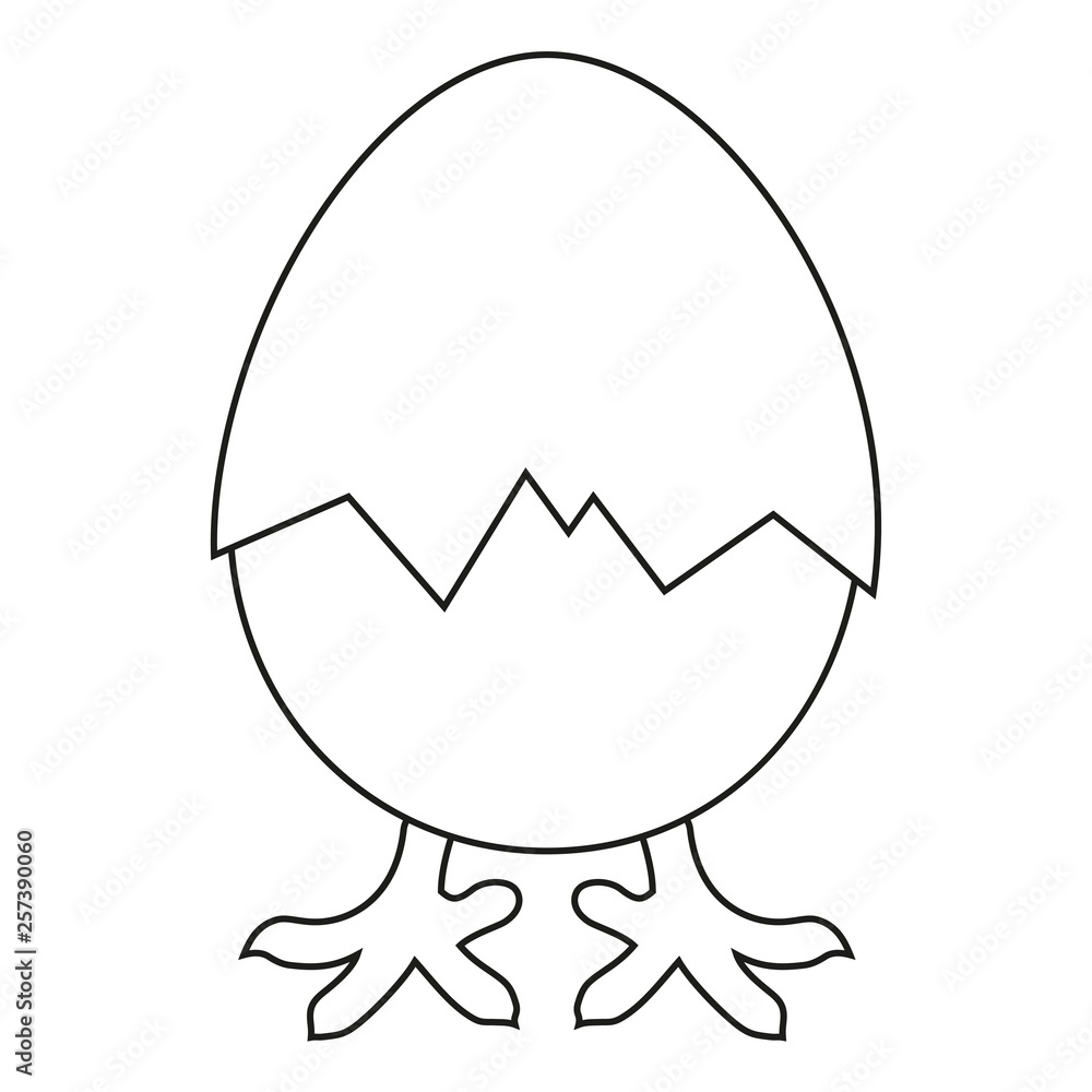 Line art black and white new chick is born Line art black and white new chick is born