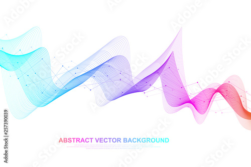 Abstract colorful wave lines background. Geometric template for your design brochure, flyer, report, website, banner. Vector illustration