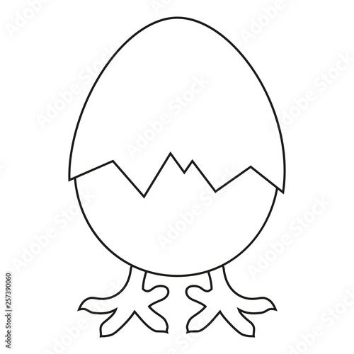 Line art black and white new chick is born