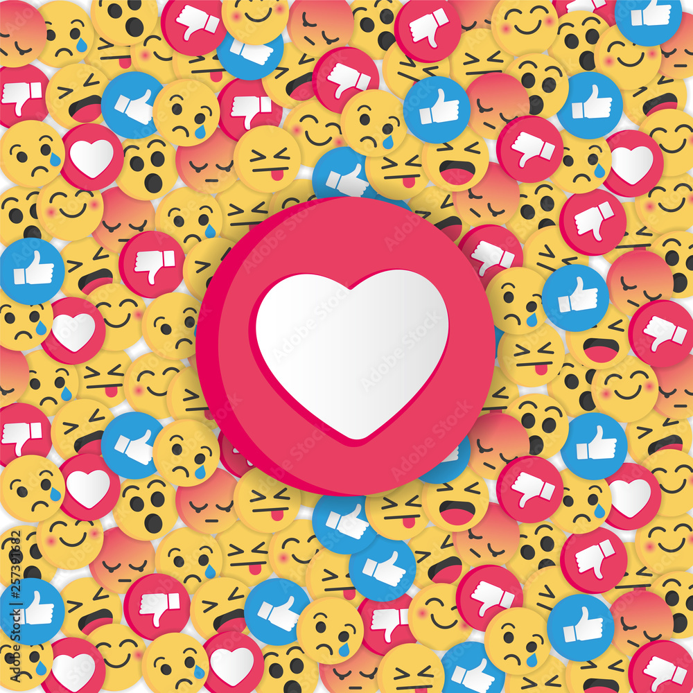 Modern emoji design on white background. Social Network emoticons illustration vector.. Modern emoji design on white background. Social Network emoticons illustration vector..
