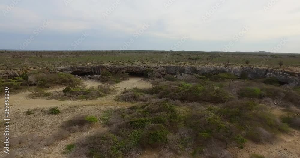 Aerial shot of the caves which Arawak Indians used on Bonaire. Aerial shot of the caves which Arawak Indians used on Bonaire.