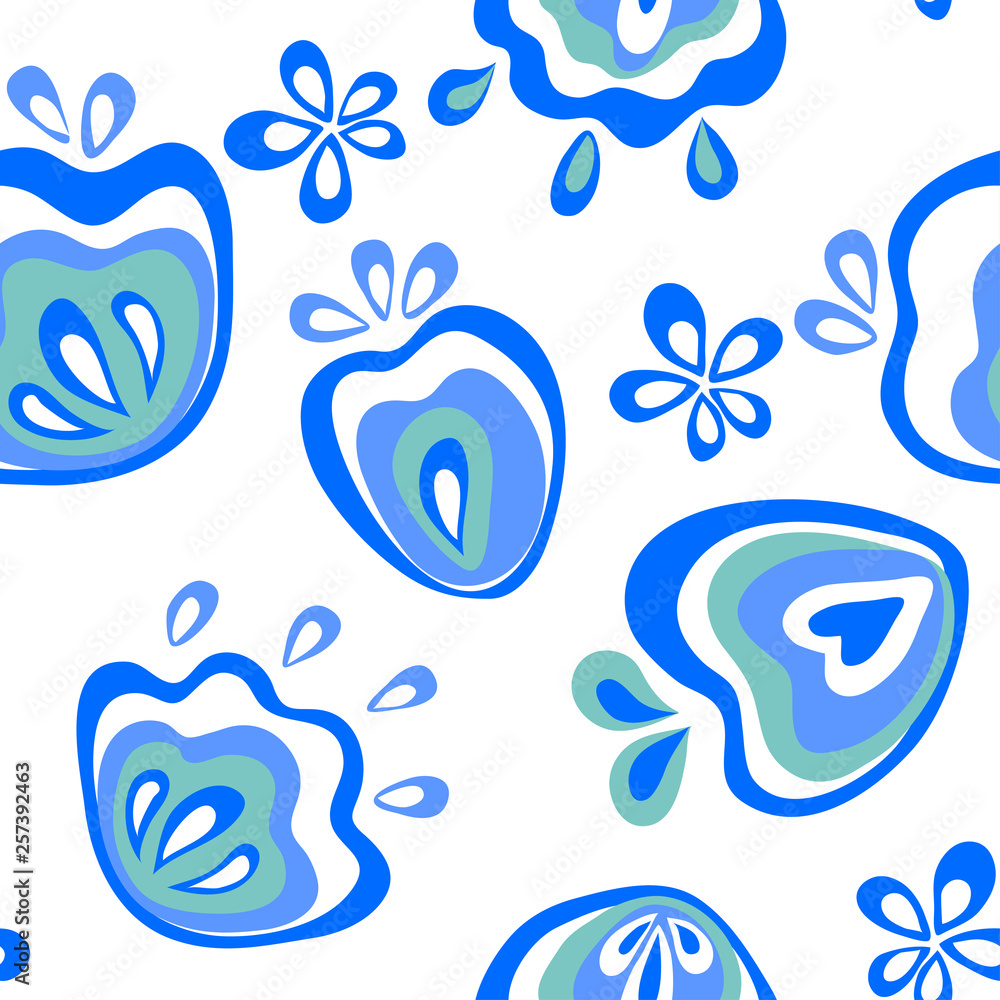 vector blue white element set decorative flowers seamless pattern vector blue white element set decorative flowers seamless pattern