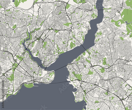 map of the city of Istanbul, Turkey