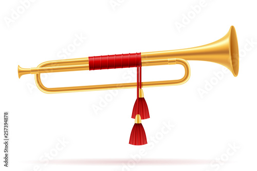 king royal golden horn trumpet vector illustration