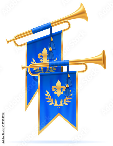 king royal golden horn trumpet vector illustration