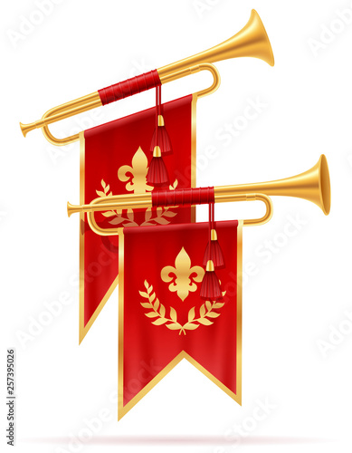 king royal golden horn trumpet vector illustration