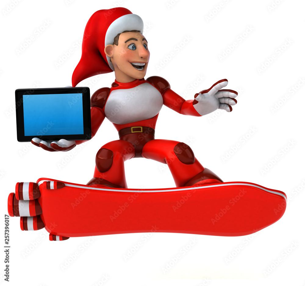 Fun Super Santa Claus - 3D Illustration Fun Super Santa Claus - 3D Illustration