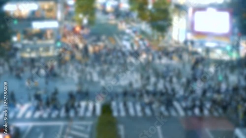 Wallpaper Mural Out of Focus Shibuya Crossing in Tokyo Torontodigital.ca