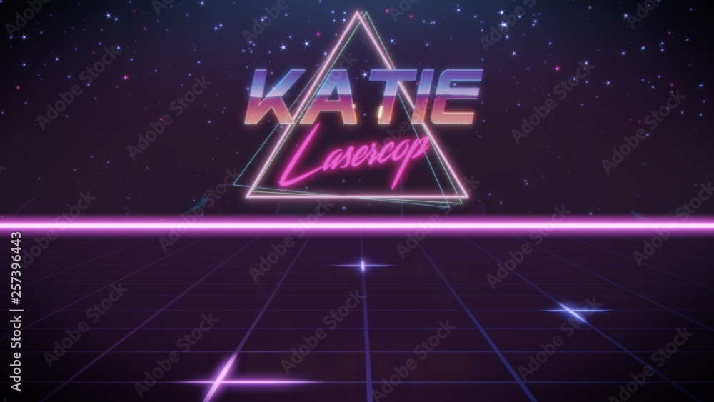 first name Katie in synthwave style first name Katie in synthwave style
