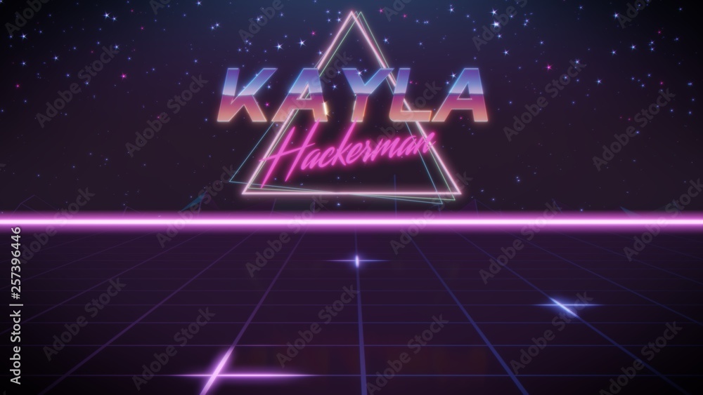 first name Kayla in synthwave style first name Kayla in synthwave style
