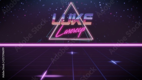 first name Luke in synthwave style