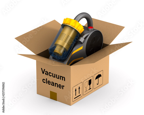 vacuum cleaner in box on wh...