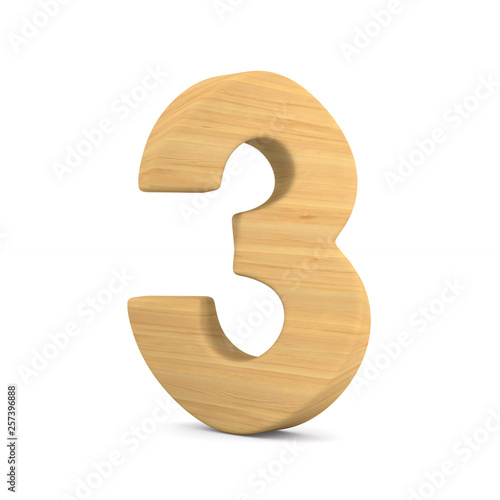 Number three on white backg...