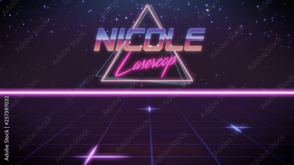 first name Nicole in synthwave style first name Nicole in synthwave style