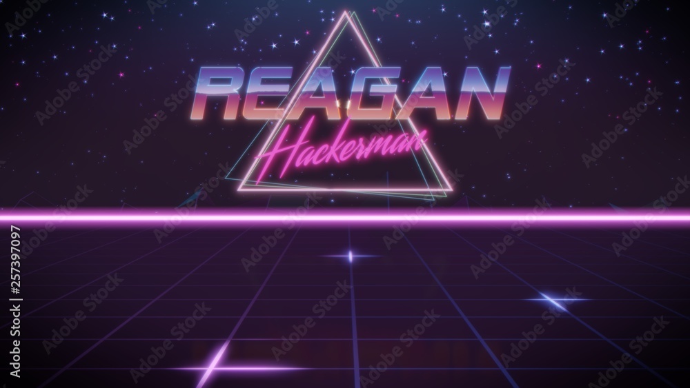 first name Reagan in synthwave style first name Reagan in synthwave style