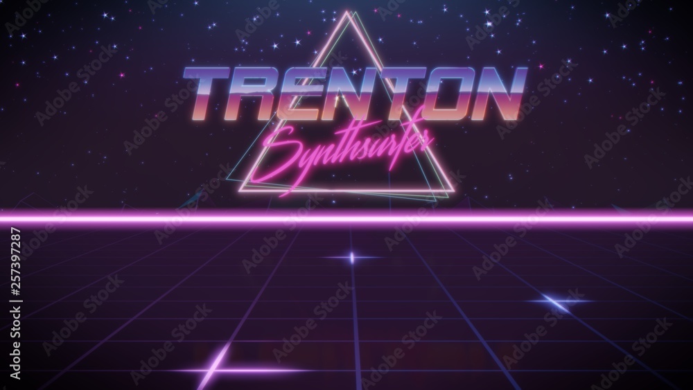 first name Trenton in synthwave style first name Trenton in synthwave style