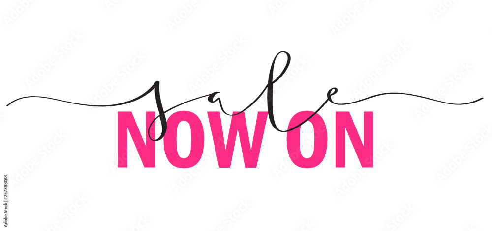 SALE NOW ON pink and black brush calligraphy banner SALE NOW ON pink and black brush calligraphy banner
