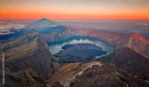 Sunrise from Mount Rinjani summit, Lombok, Indonesia