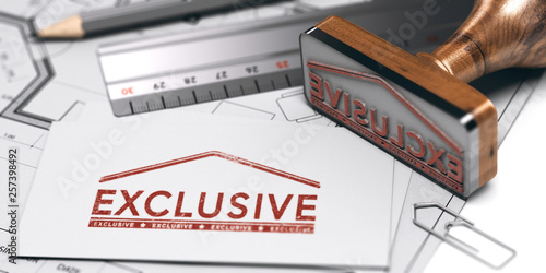 Billede på lærred Selling Exclusive Property. Real Estate Agency Concept