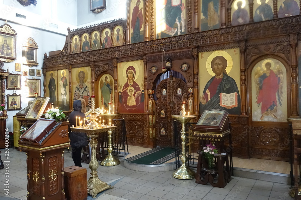 Russia; Murmansk. The interior of the church Savior of Waters