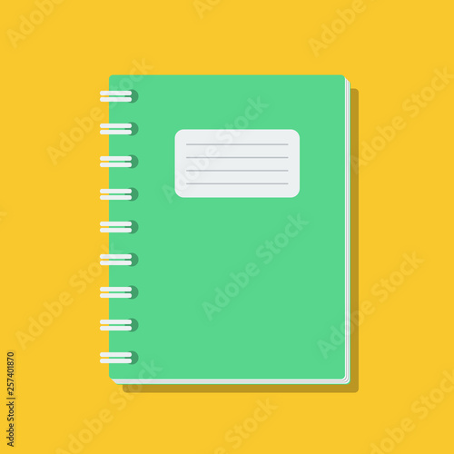 clear exercise book cover, flat vector illustration