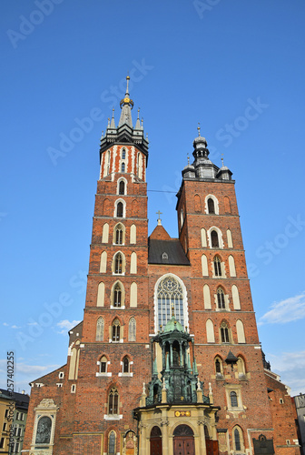 Brick church of Saint Mary in Krakow, Poland