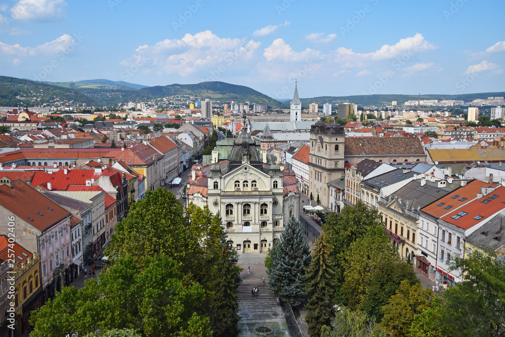 Panoramic city view of Kosice, Slovakia