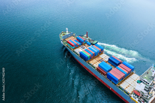 cargo containers logistics business transportation by ship flight open sea service import and export cargo international from Thailand