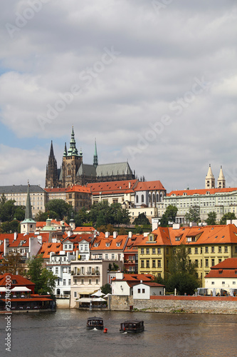 View of Prague lesser town over Vltava river