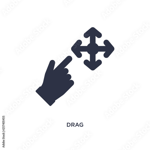 drag icon on white background. Simple element illustration from arrows 2 concept.