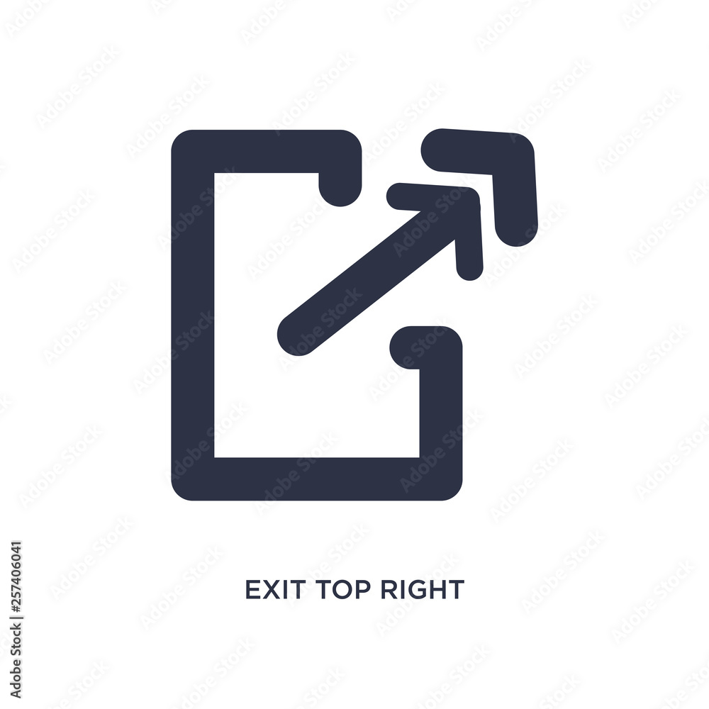 exit top right icon on white background. Simple element illustration from arrows concept. exit top right icon on white background. Simple element illustration from arrows concept.