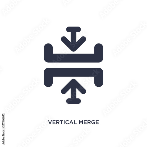 vertical merge icon on white background. Simple element illustration from arrows concept.