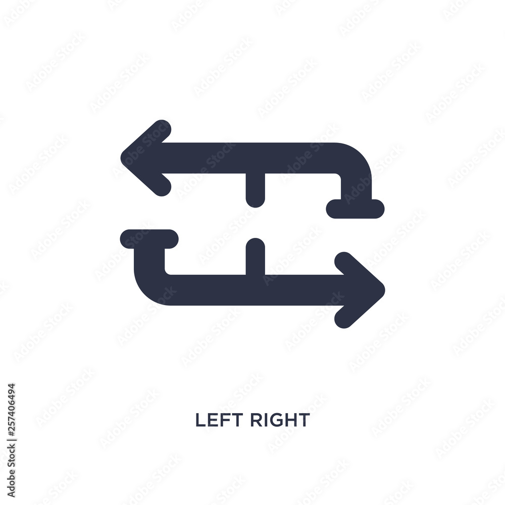 left right icon on white background. Simple element illustration from arrows concept. left right icon on white background. Simple element illustration from arrows concept.