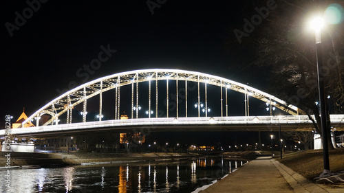 Kossuth bridge at night Gyor Hungary