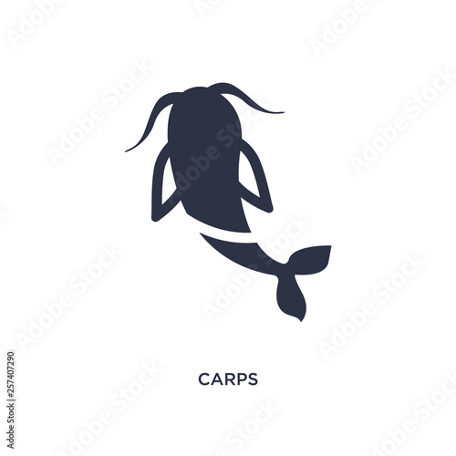 carps icon on white background. Simple element illustration from asian concept.