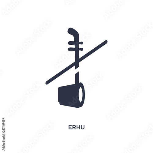erhu icon on white background. Simple element illustration from asian concept. photo