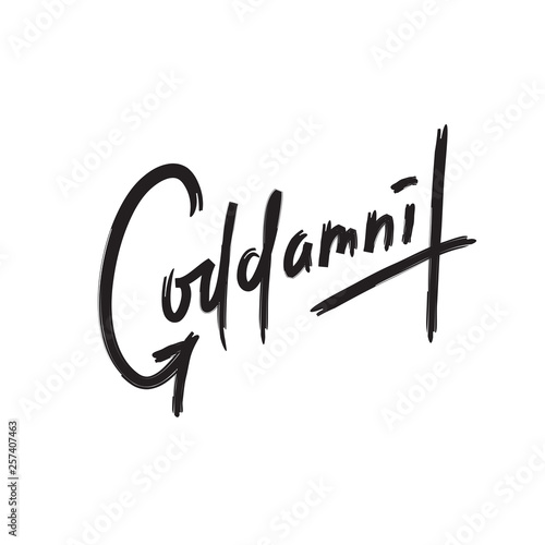 Goddamnit - simple inspire and motivational quote. Handwritten  phrase. Slang. Print for inspirational poster, t-shirt, bag, cups, card, flyer, sticker, badge. Cute and funny vector writing