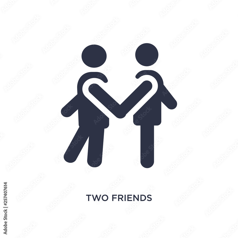 two friends icon on white background. Simple element illustration from behavior concept. two friends icon on white background. Simple element illustration from behavior concept.