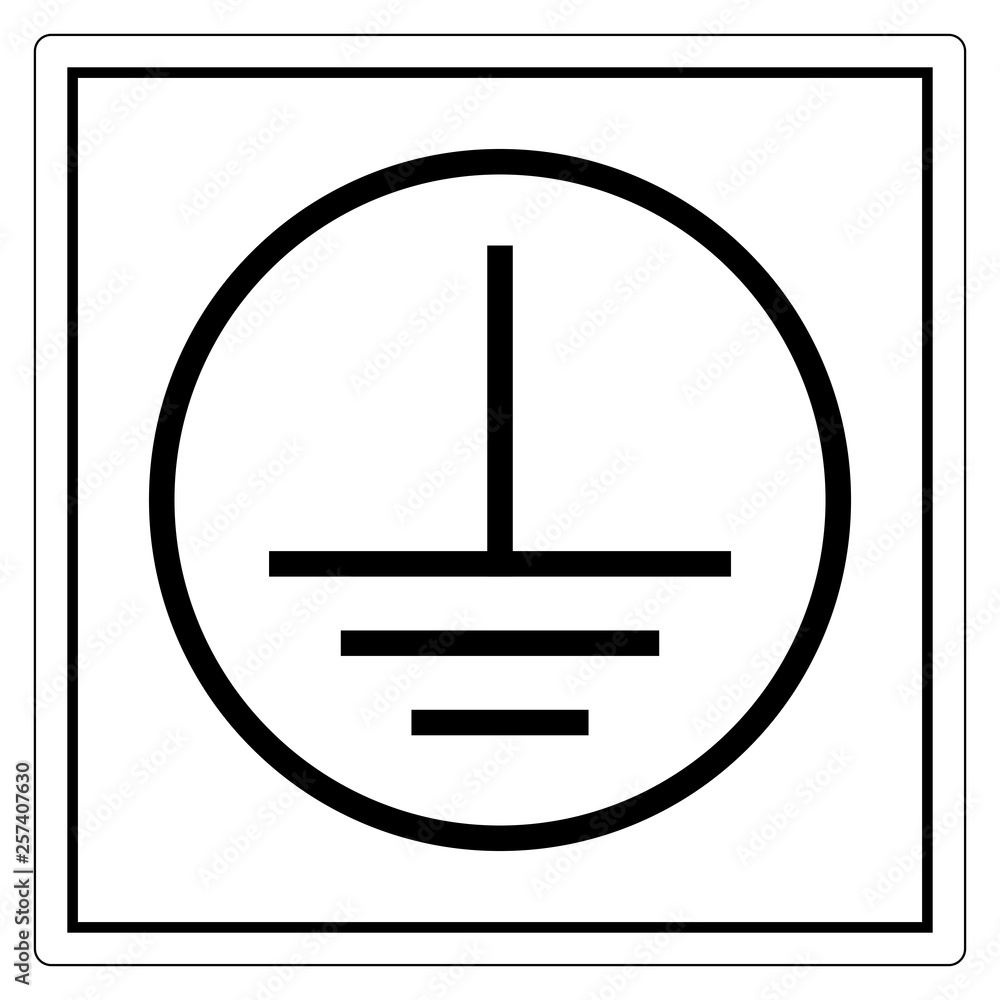 Protective Earth Ground Symbol Sign, Vector Illustration, Isolate On