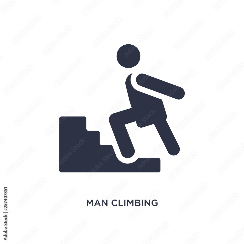 man climbing icon on white background. Simple element illustration from behavior concept. man climbing icon on white background. Simple element illustration from behavior concept.